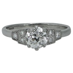 Pre-Owned 0.69 Carat Solitaire Diamond Ring with Diamond Side Stones, Platinum