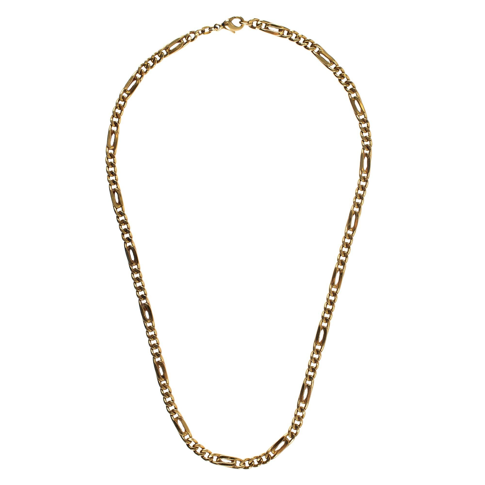 Pre-Owned 18 Carat Yellow Gold Figaro Chain In Good Condition In Birmingham, GB