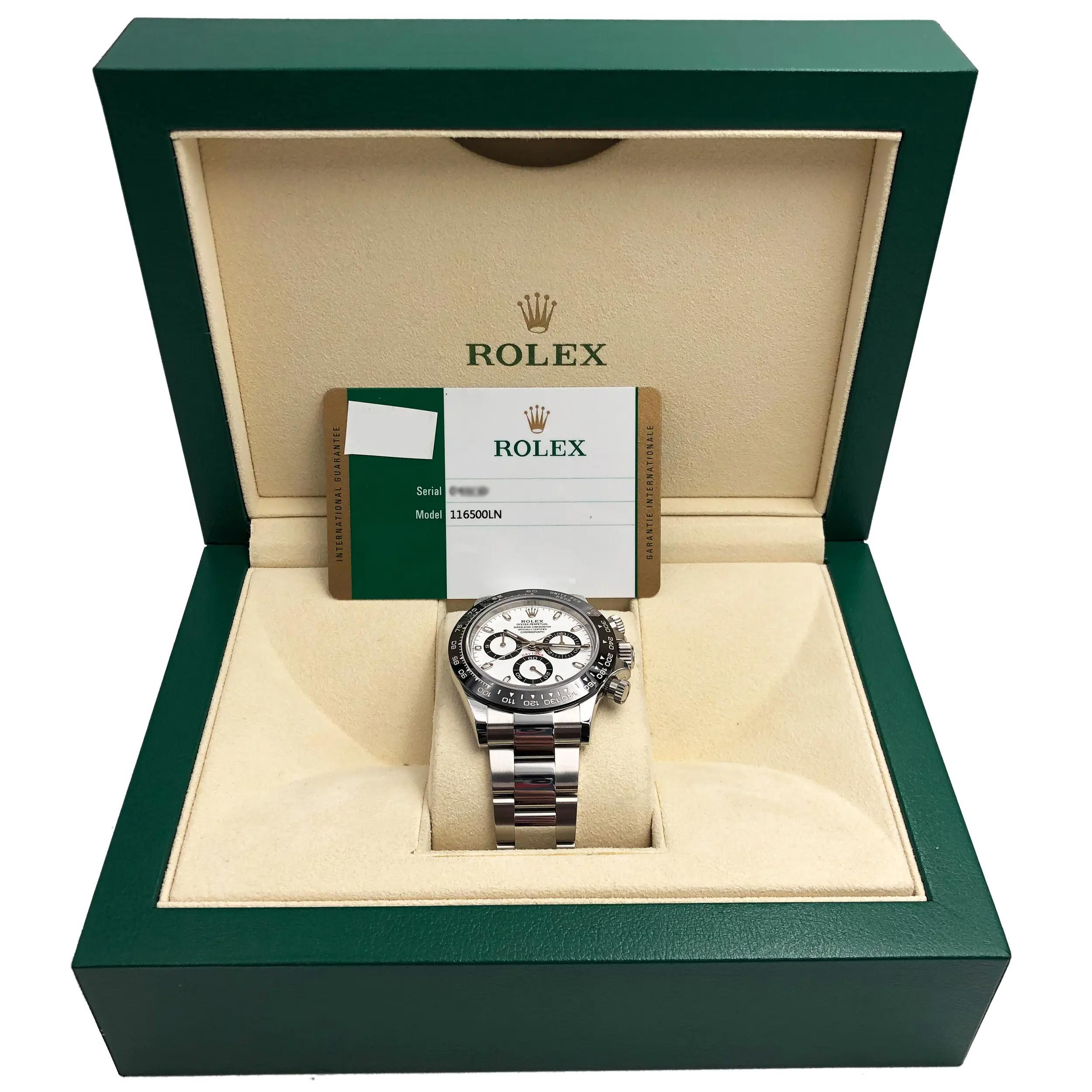 Rolex Daytona White Panda Dial Steel Ceramic Automatic Mens Watch 116500LN For Sale 1