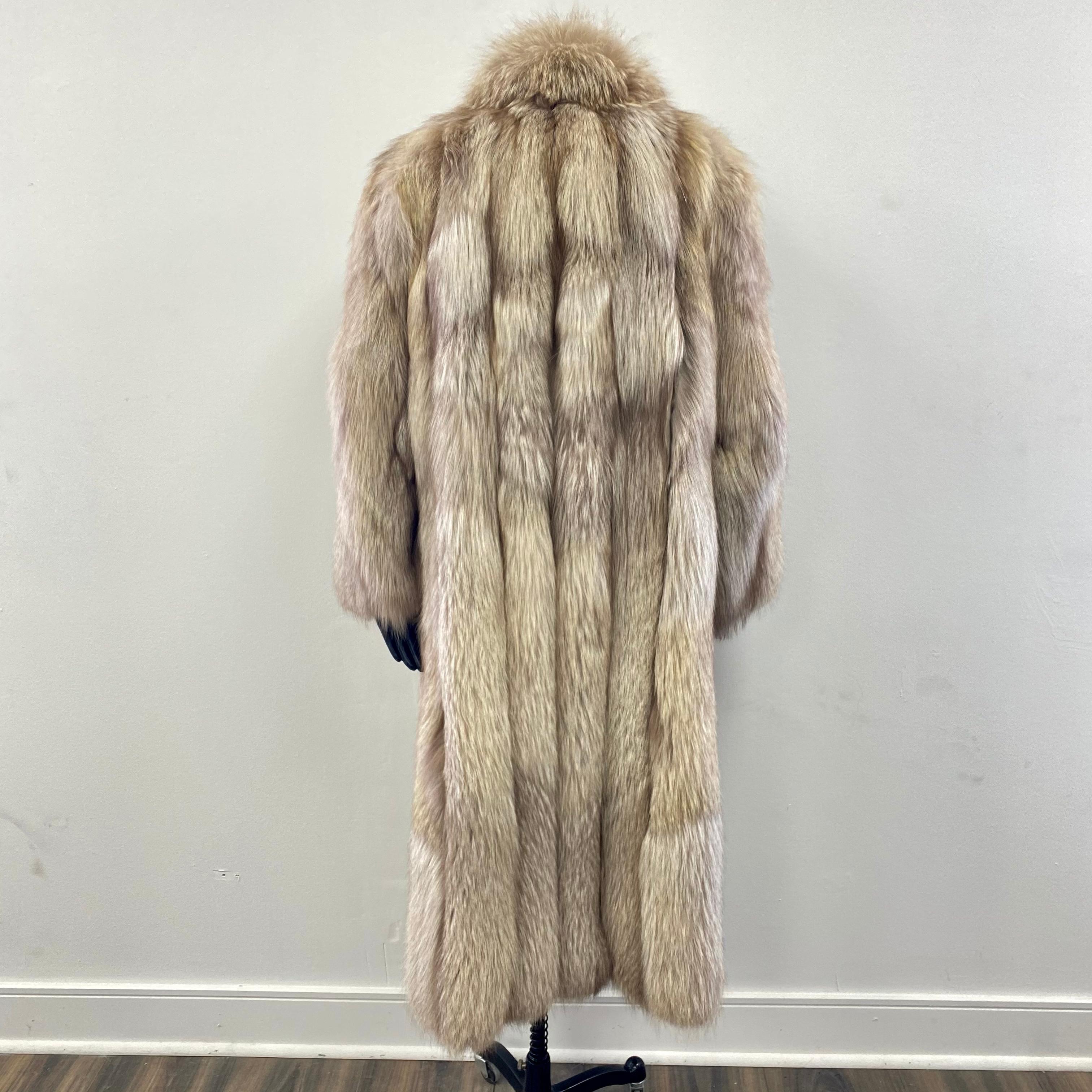 Women's or Men's Anthony Holmgren Natural Silver Fox Fur Coat (Size 12-L)
