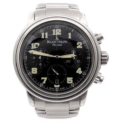 Pre-Owned BLANCPAIN Leman Flyback Stainless Steel Chronograph 2185F Watch