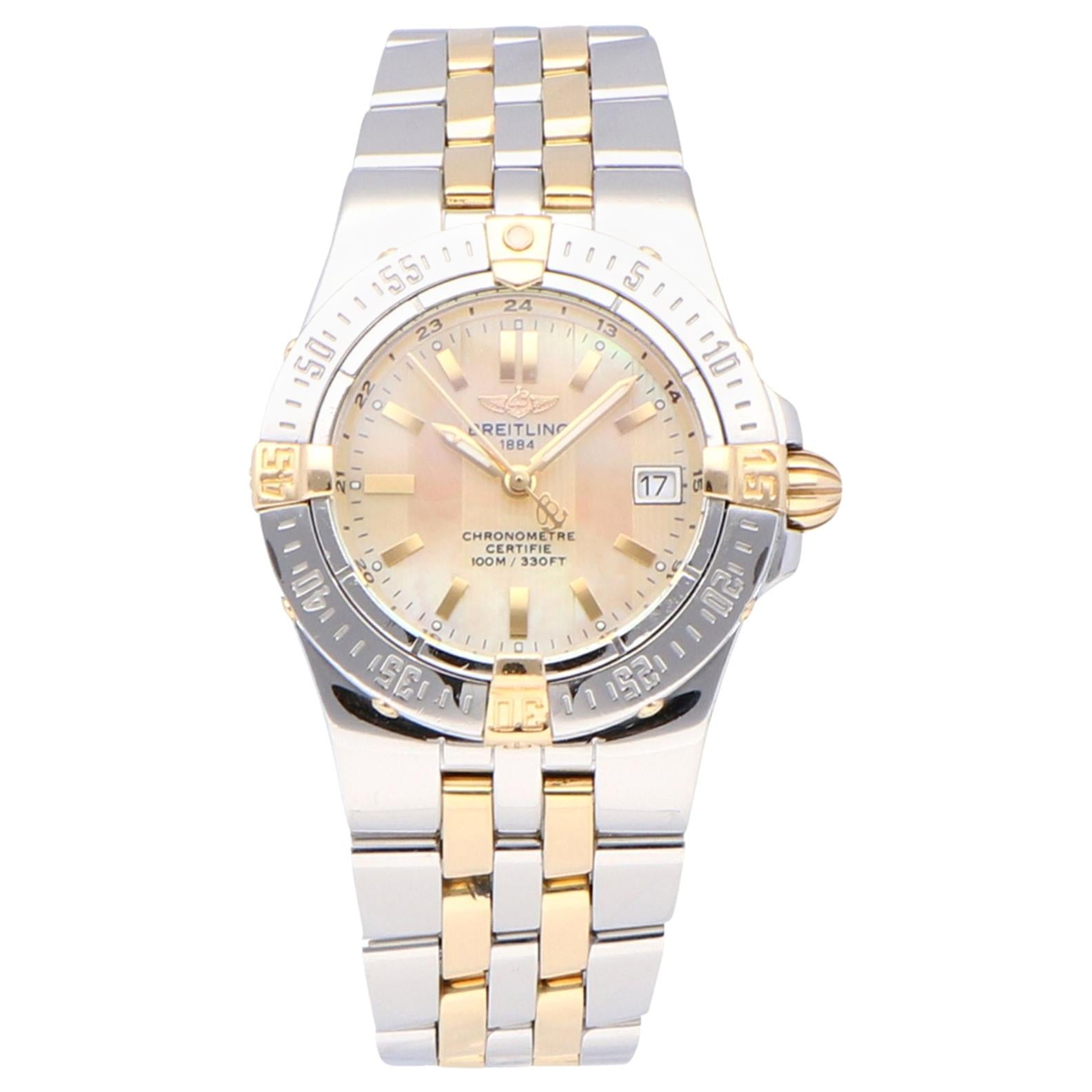 Pre-Owned Breitling Starliner Stainless Steel and Yellow Gold B71340 Watch