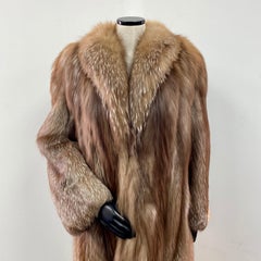 Brown Dyed Silver Fox Fur Coat (Size 10-M)