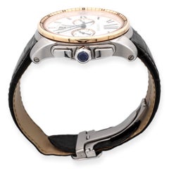 Pre-Owned Calibre de Cartier 18K Rose Gold Alligator Strap SS Watch W7100043
