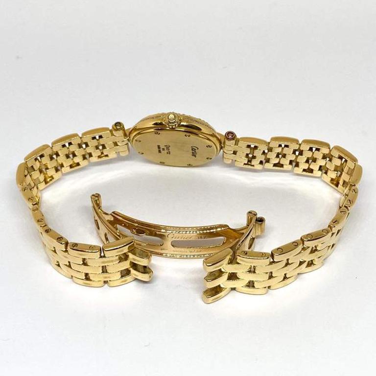 Pre-Owned Cartier Lady's Panthere Vendome Diamond Watch 18Ky Gold Quartz In Excellent Condition In Carmel-by-the-Sea, CA