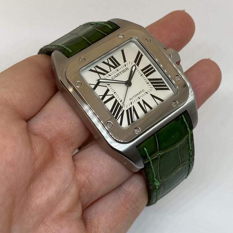 Cartier santos clearance green strap