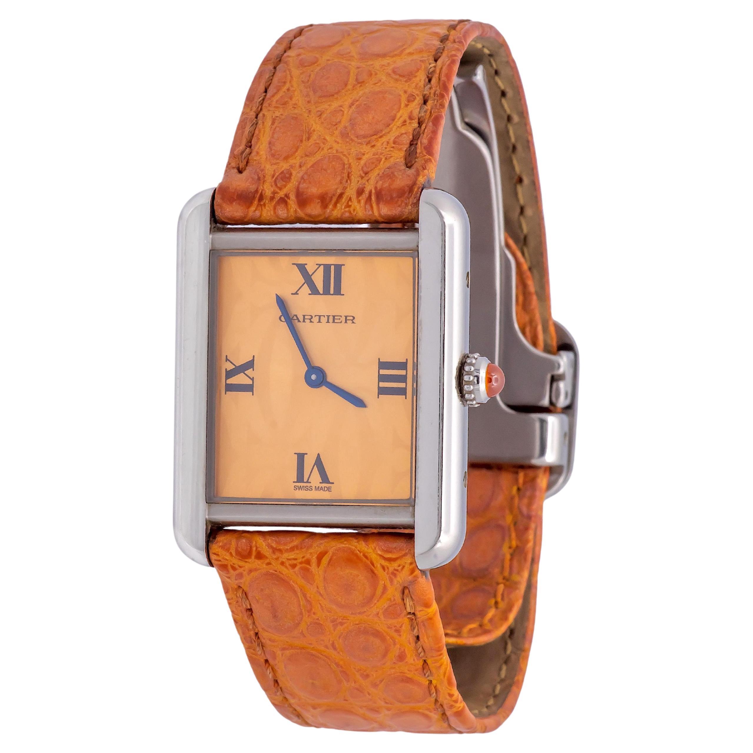 CARTIER Orange Tank Solo Quartz Montre d'occasion 2716 en vente