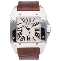 Pre-Owned Cartier Santos 100 Lm Stainless Steel W20073X8