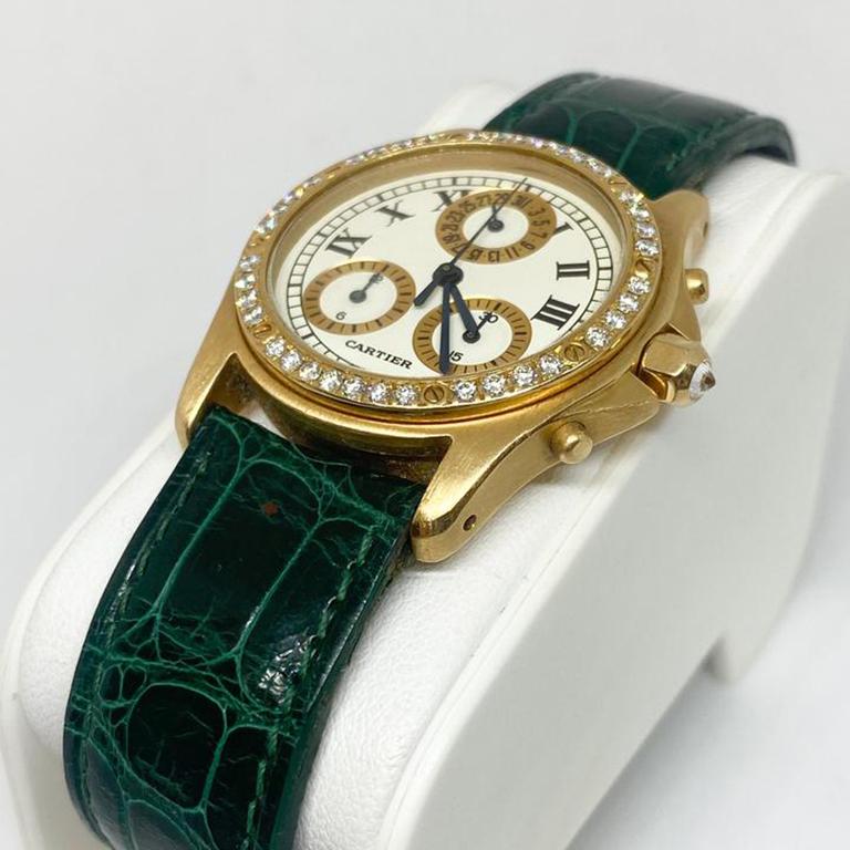 Reloj Cartier Santos Ronde Chronoreflex Boutique Exclusive Diamante de segunda mano