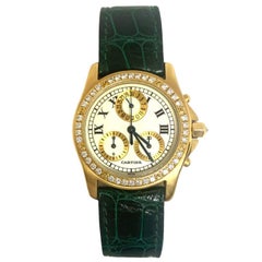 Vorbesitzte Cartier Santos Ronde Chronoreflex Boutique Exklusive Diamantuhr