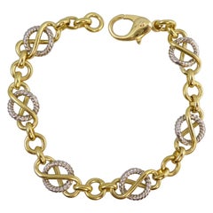Pre-Owned Charles Green Bracelet in 18 Carat White Gold and Yellow Gold, 1990s