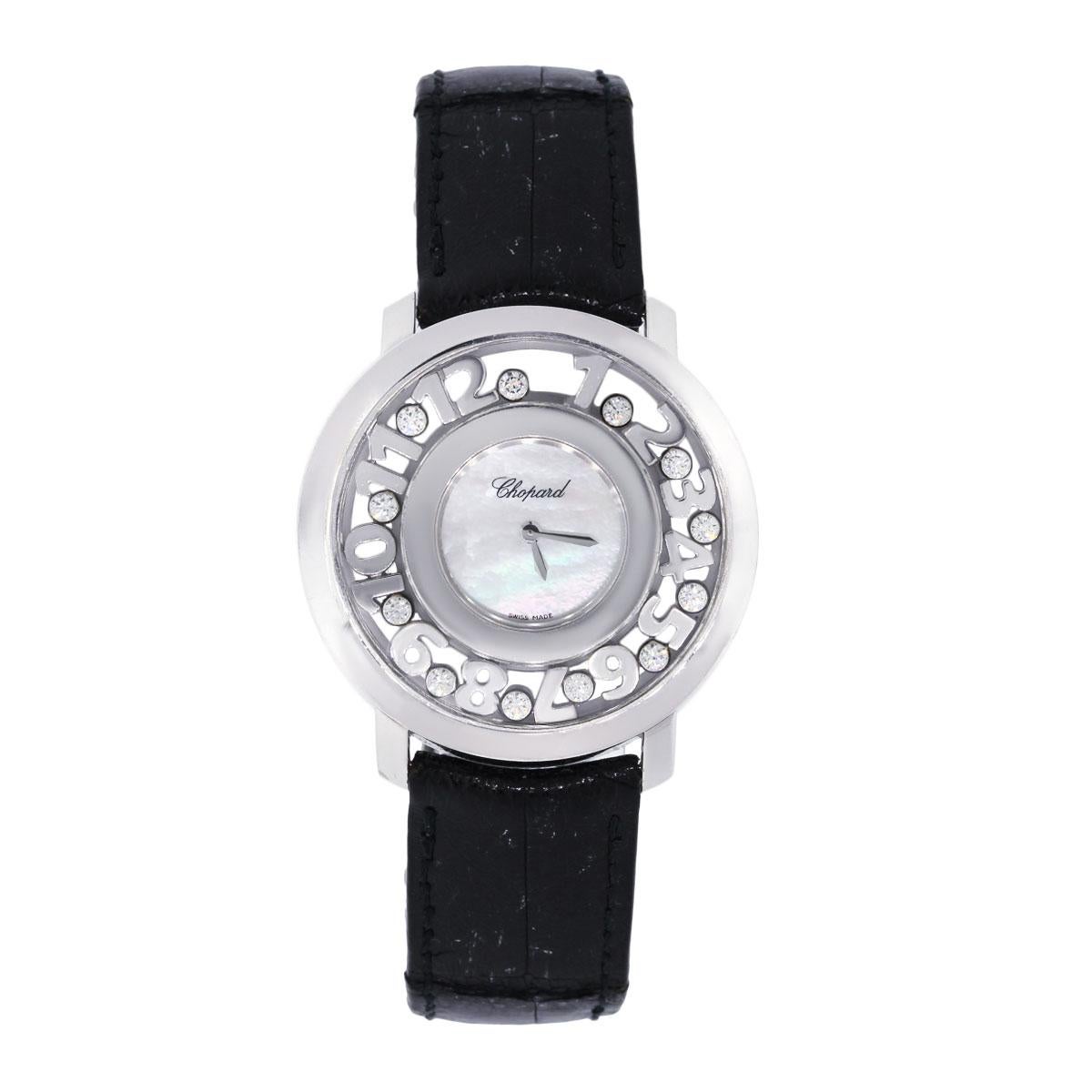 Round Cut Pre-Owned Chopard Happy Numbers 20/7233 Watch in Stock For Sale