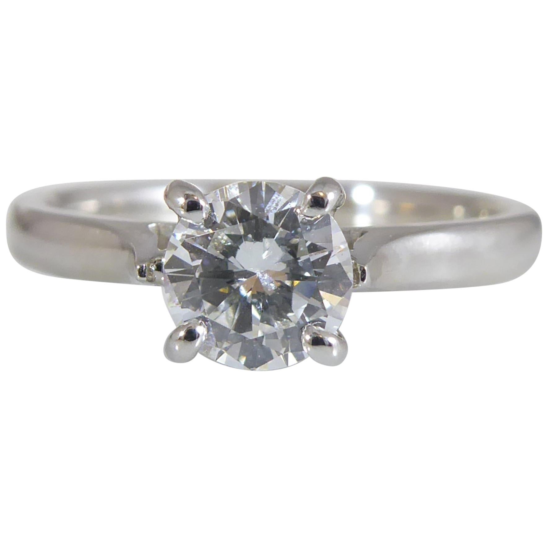 Pre-Owned Diamond Solitaire Ring, with 0.52 Carat Diamond, Platinum Band
