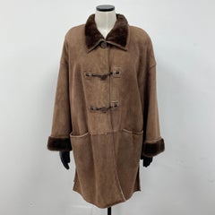 Fendi Fendissime Italian Brown Shearling Fur Coat (Size 14-L)