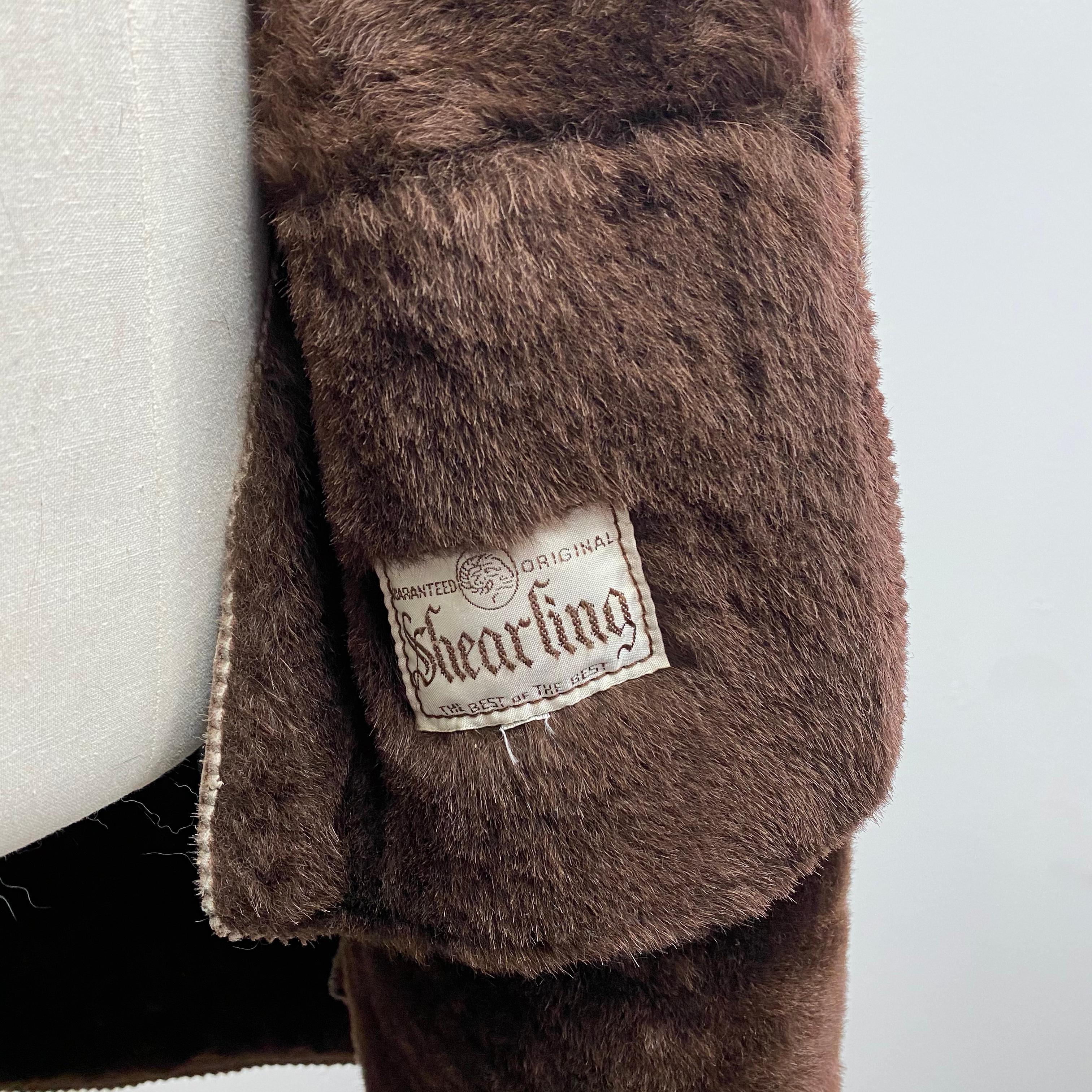 Fendi Fendissime Italian Brown Shearling Fur Coat (Size 14-L) For Sale 1