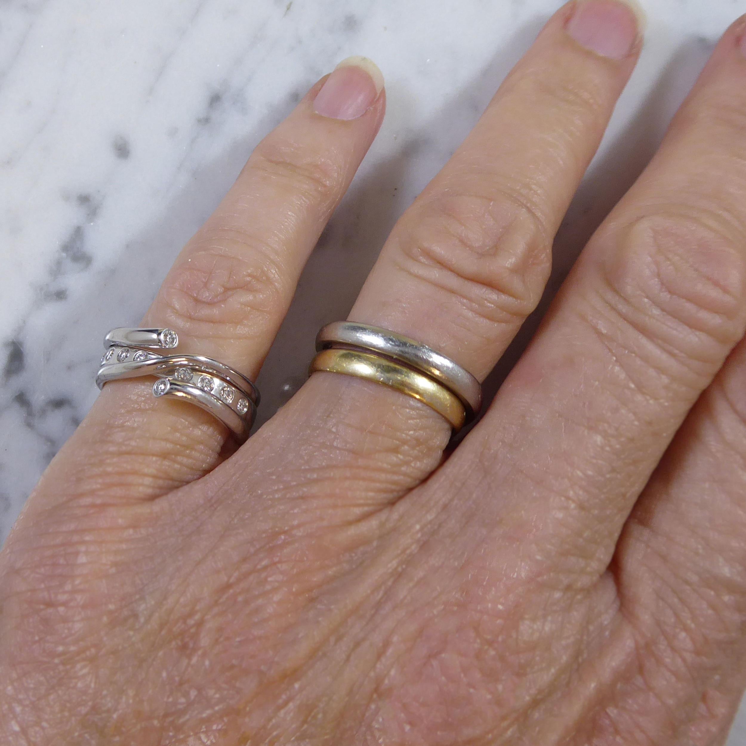 Pre-owned Georg Jensen Magic-Ring-Kombination mit Diamant- Innerband (Brillantschliff)