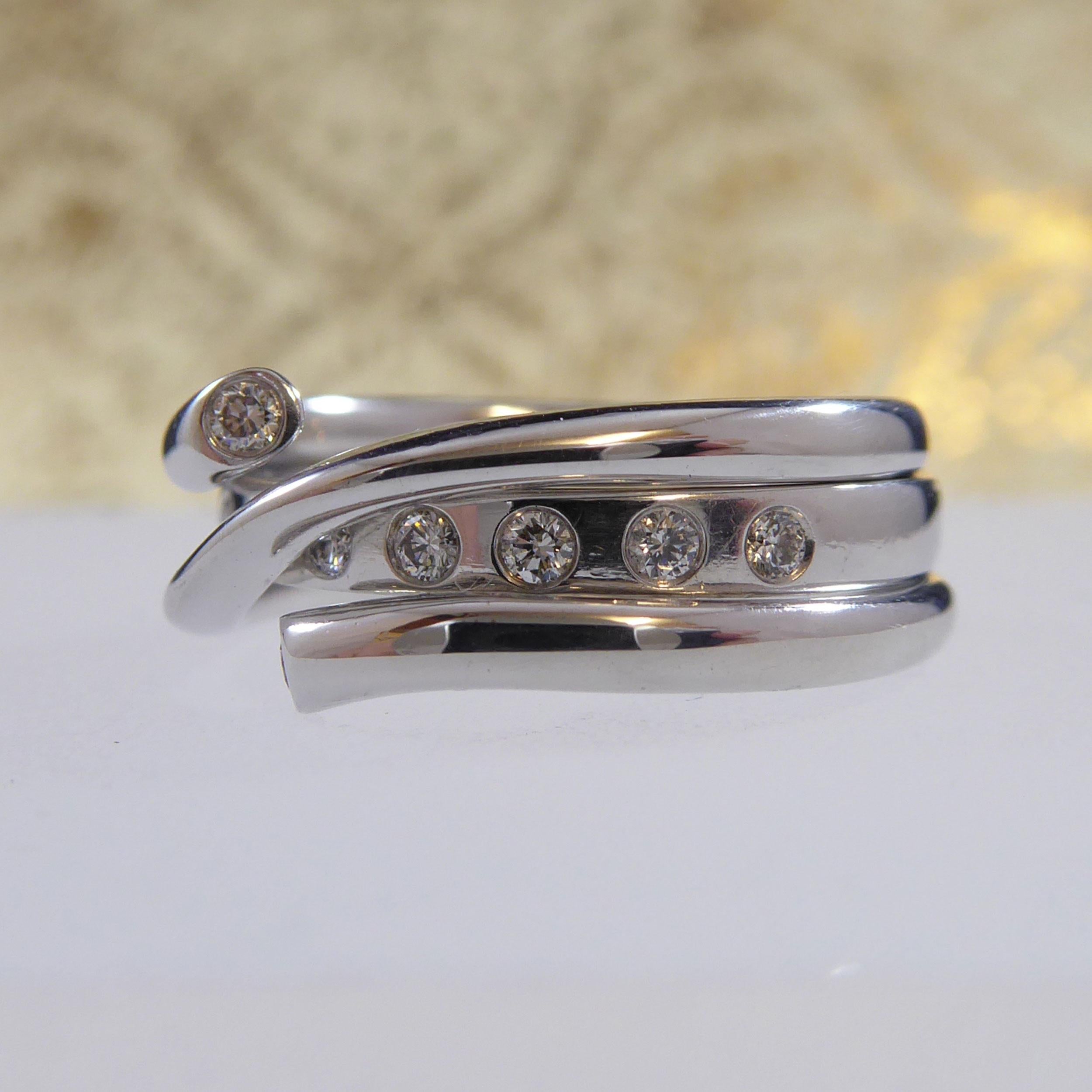 Pre-owned Georg Jensen Magic-Ring-Kombination mit Diamant- Innerband Damen