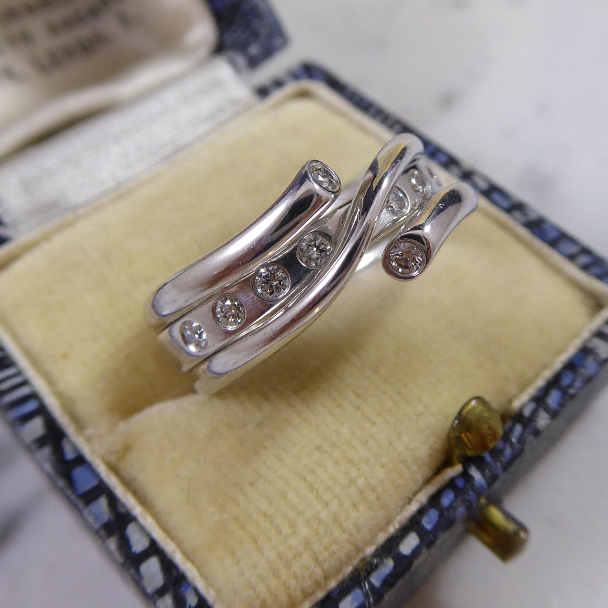 Pre-owned Georg Jensen Magic-Ring-Kombination mit Diamant- Innerband 2
