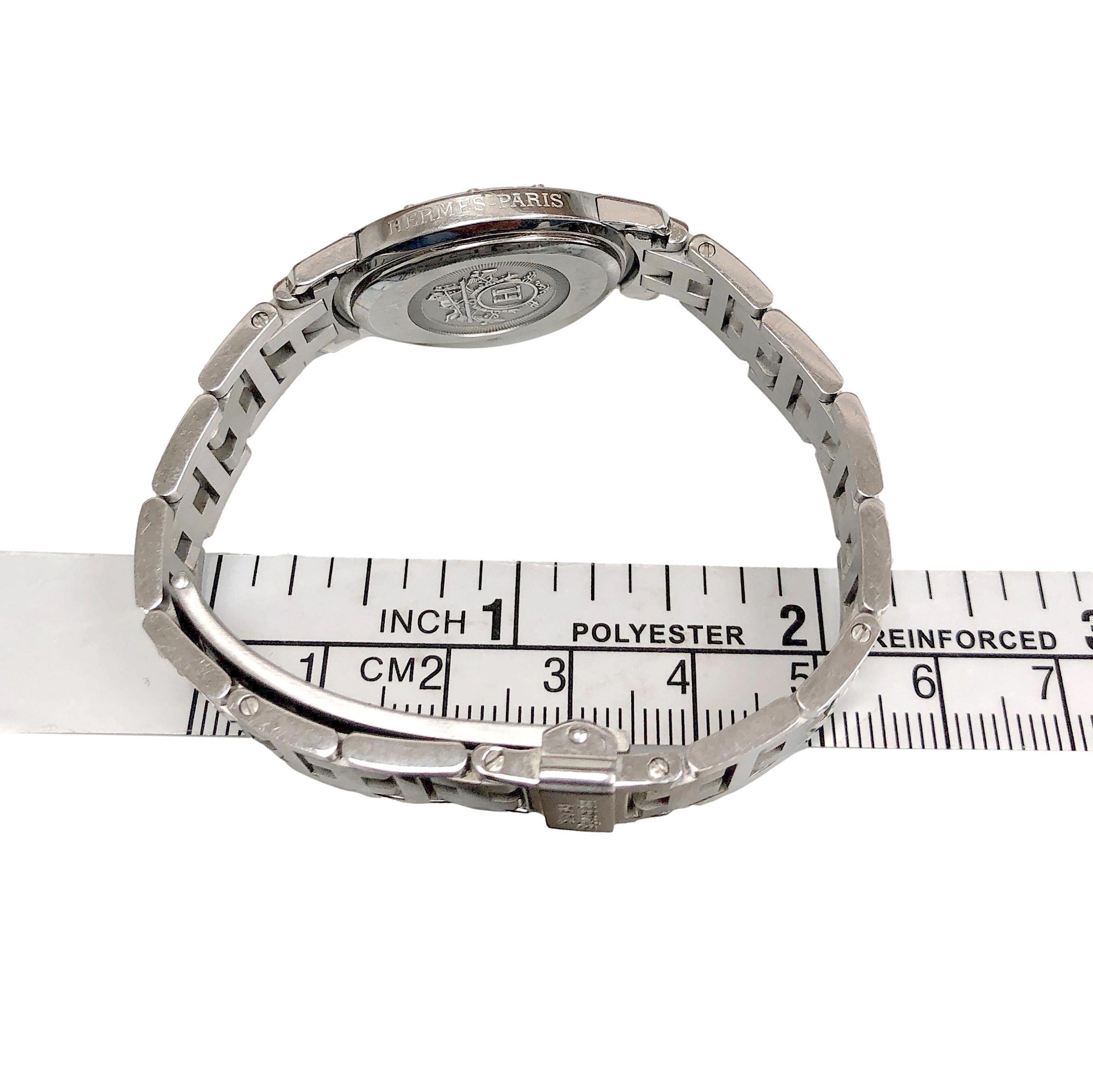 Pre-Owned HERMES Stainless Steel Clipper Oval Ladies Watch CO1.210 3