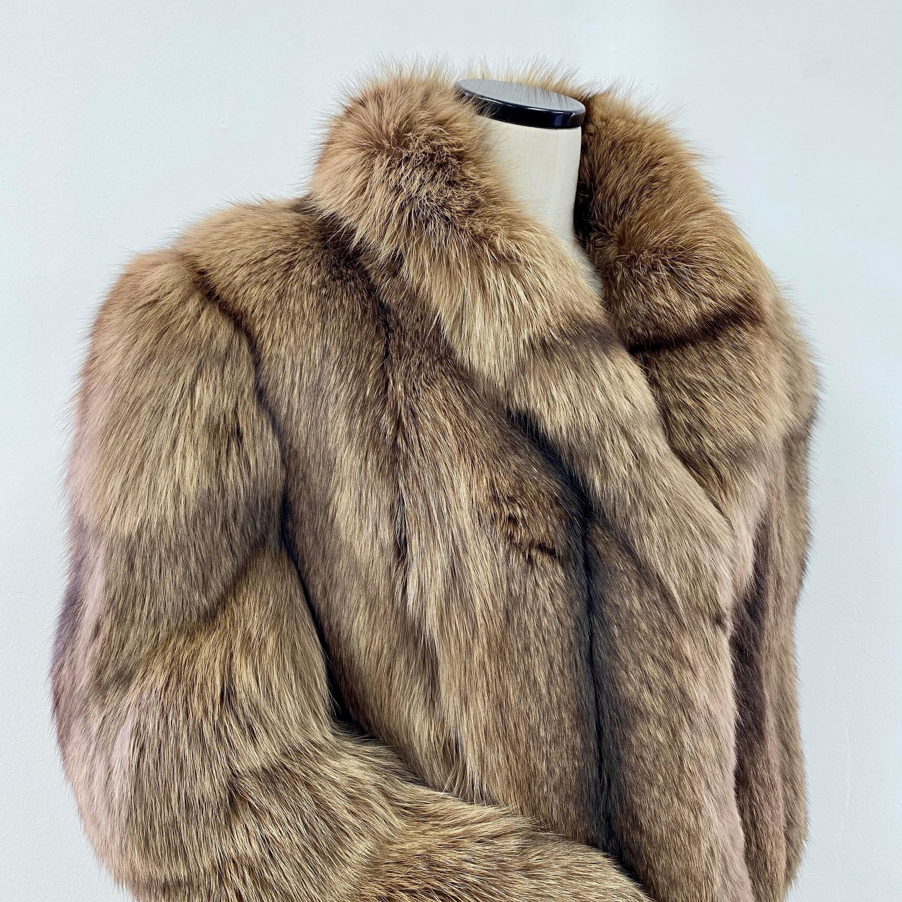 full length silver fox fur coat