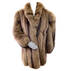 Holt Renfrew Dyed Silver Fox Fur Stroller Coat (Size 10-M)