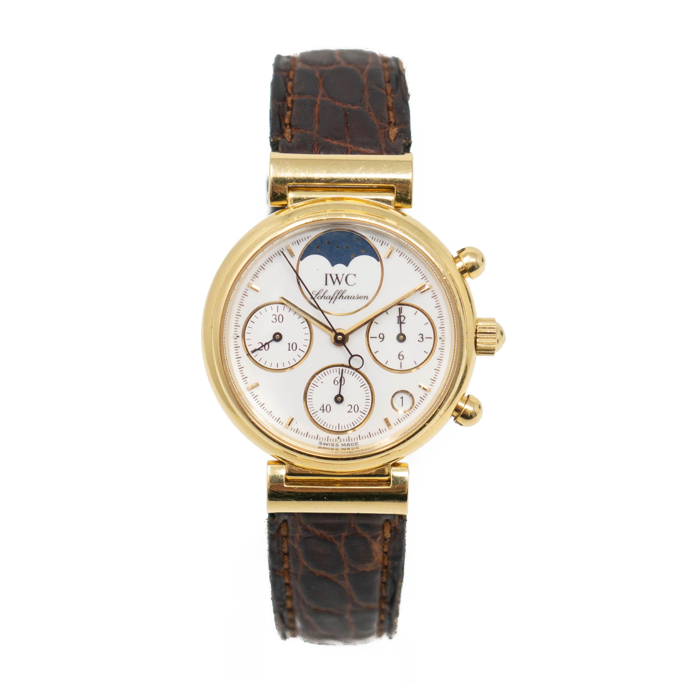 Pre-Owned IWC Da Vinci 3736 Gold Women Watch 'Certified Authentic and Warranty' In Good Condition For Sale In Miami, FL