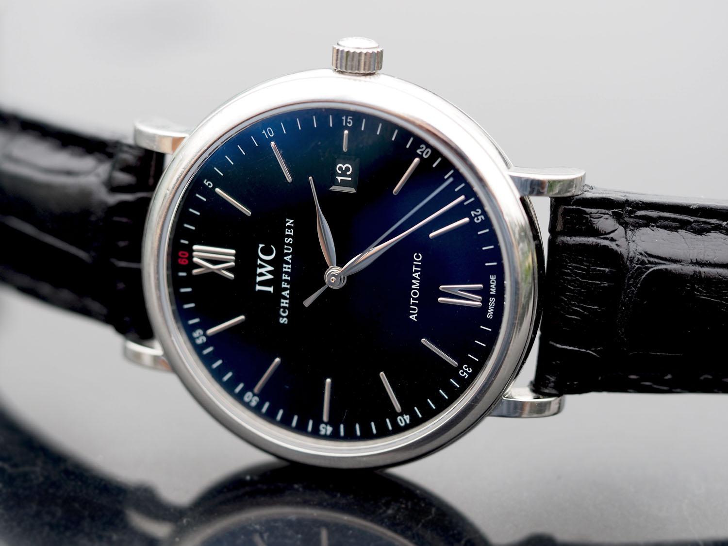 Pre-Owned IWC Gents SS Portofino Automatic Wristwatch on Black Strap 1
