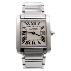 Pre-Owned Damen Cartier Francaise Tank-Uhr aus Edelstahl 2465