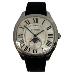 Pre-Owned Men's Cartier Drive Moonphase Steel Watch on Rubber Strap 2018 WSNM008