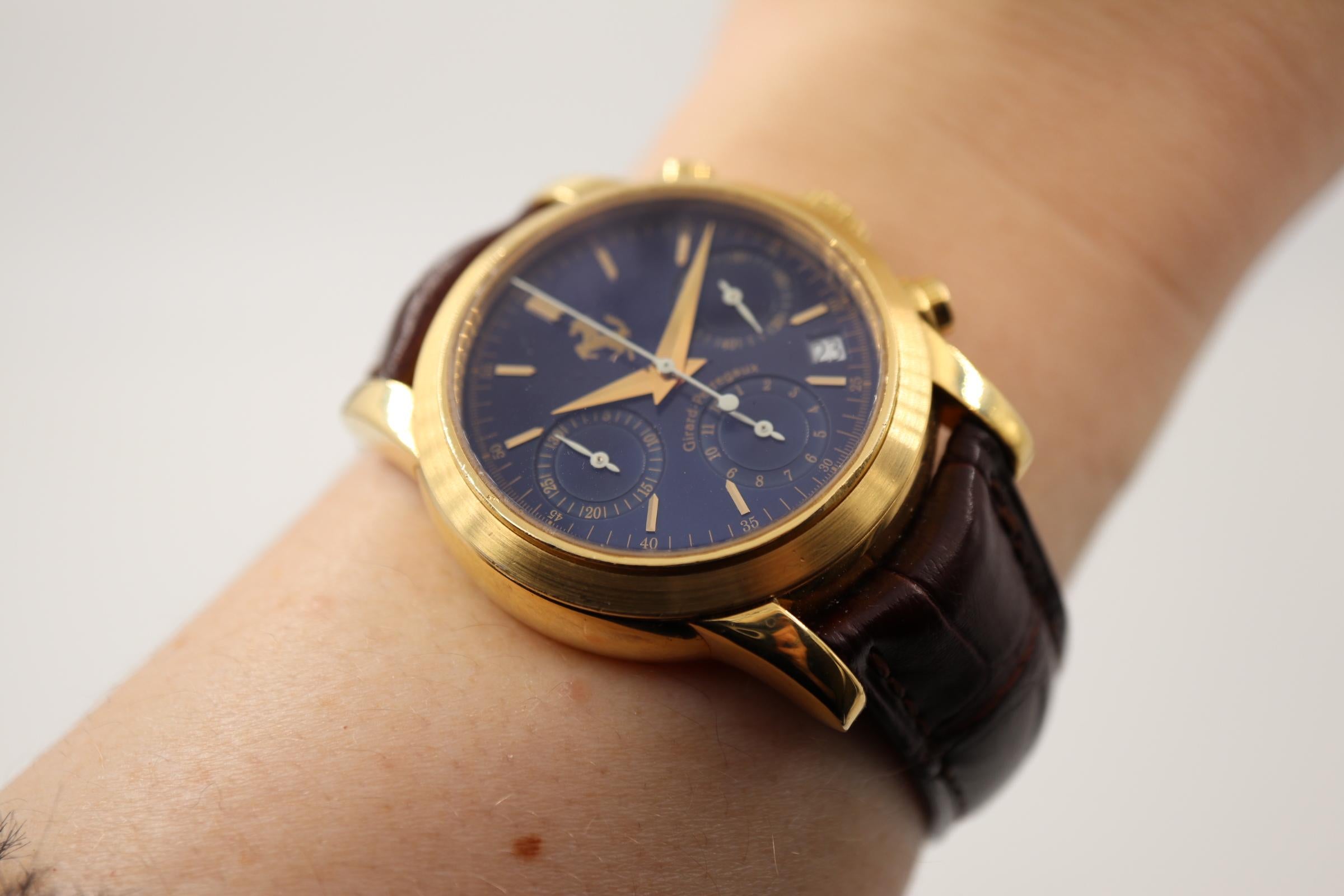 Pre-Owned Men's Girard Perregaux Chronograph Ferrari 18K Yellow Gold Watch 8020 For Sale 1