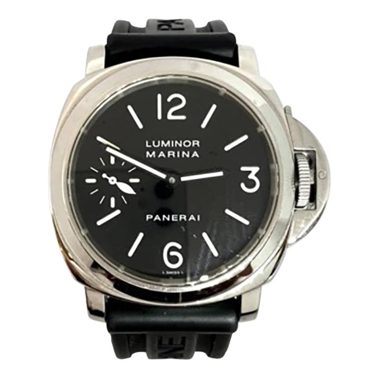 Pre-Owned Men's Panerai Luminor Marina Classic Black Rubber Watch Pam00001