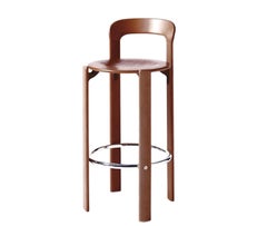 Pre Owned Modern Bruno Rey Bar Stool with Back in Brown by Dietiker