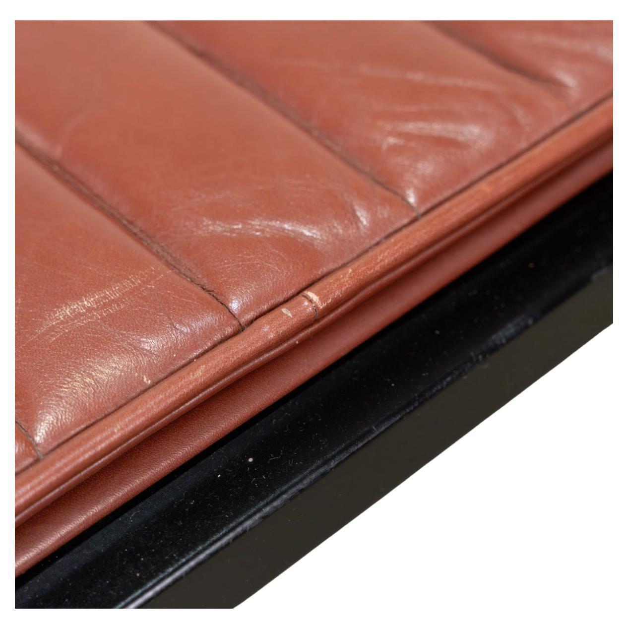 Modern Pre owned modern Red leather and metal custom made bench by Jason Horvath For Sale