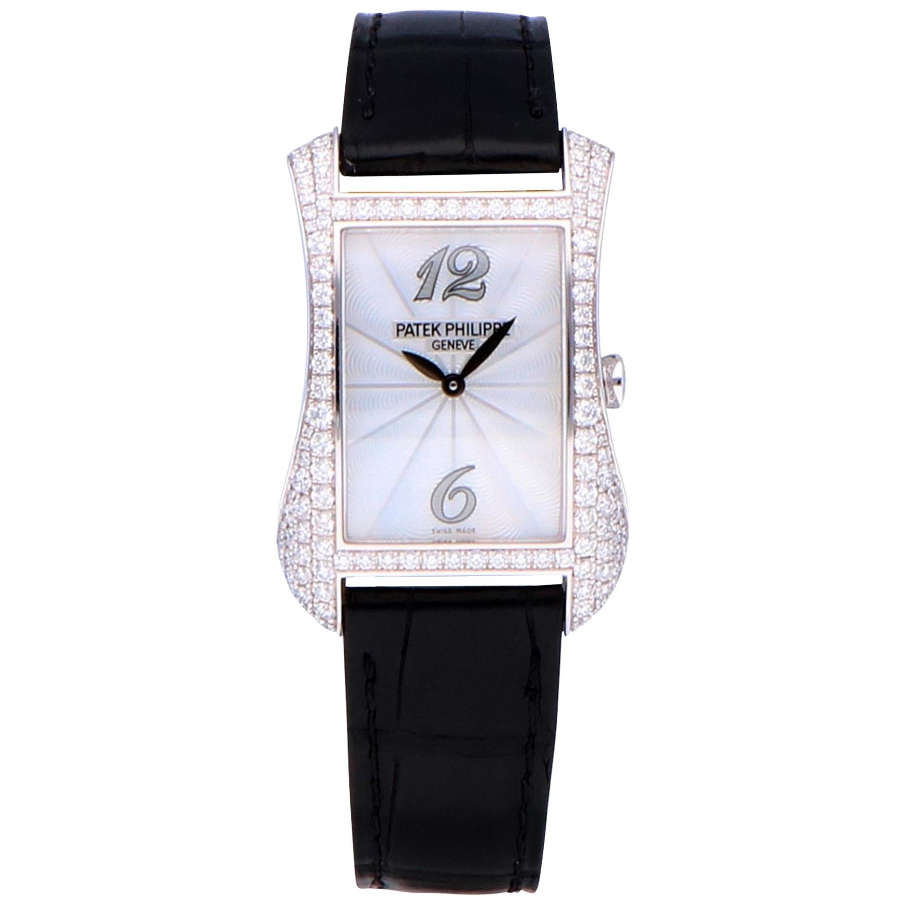 Pre-Owned Patek Philippe Gondolo 18 Karat White Gold 4973G-001 Watch