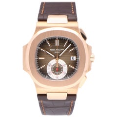 Pre-Owned Patek Philippe Nautilus 18 Karat Rose Gold 5980R-001 Watch