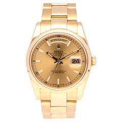 Pre-Owned Rolex Day-Date 18 Karat Yellow Gold 118208 Watch