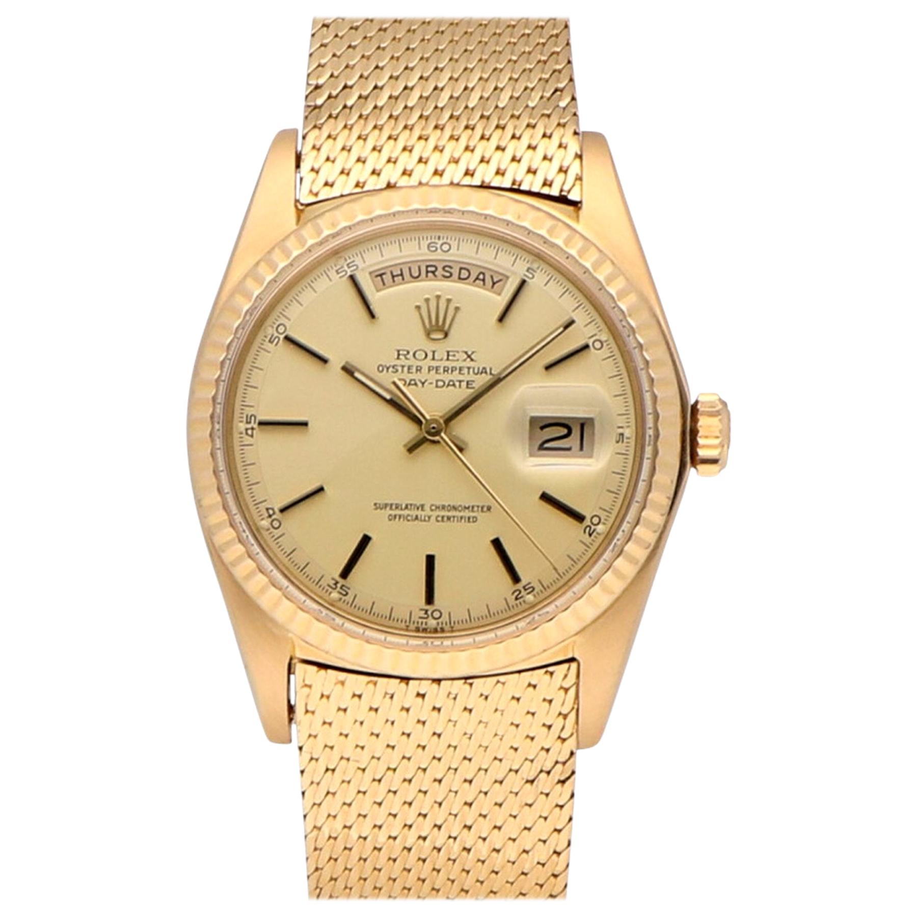 Pre-Owned Rolex Day-Date 18 Karat Yellow Gold 1803 Watch