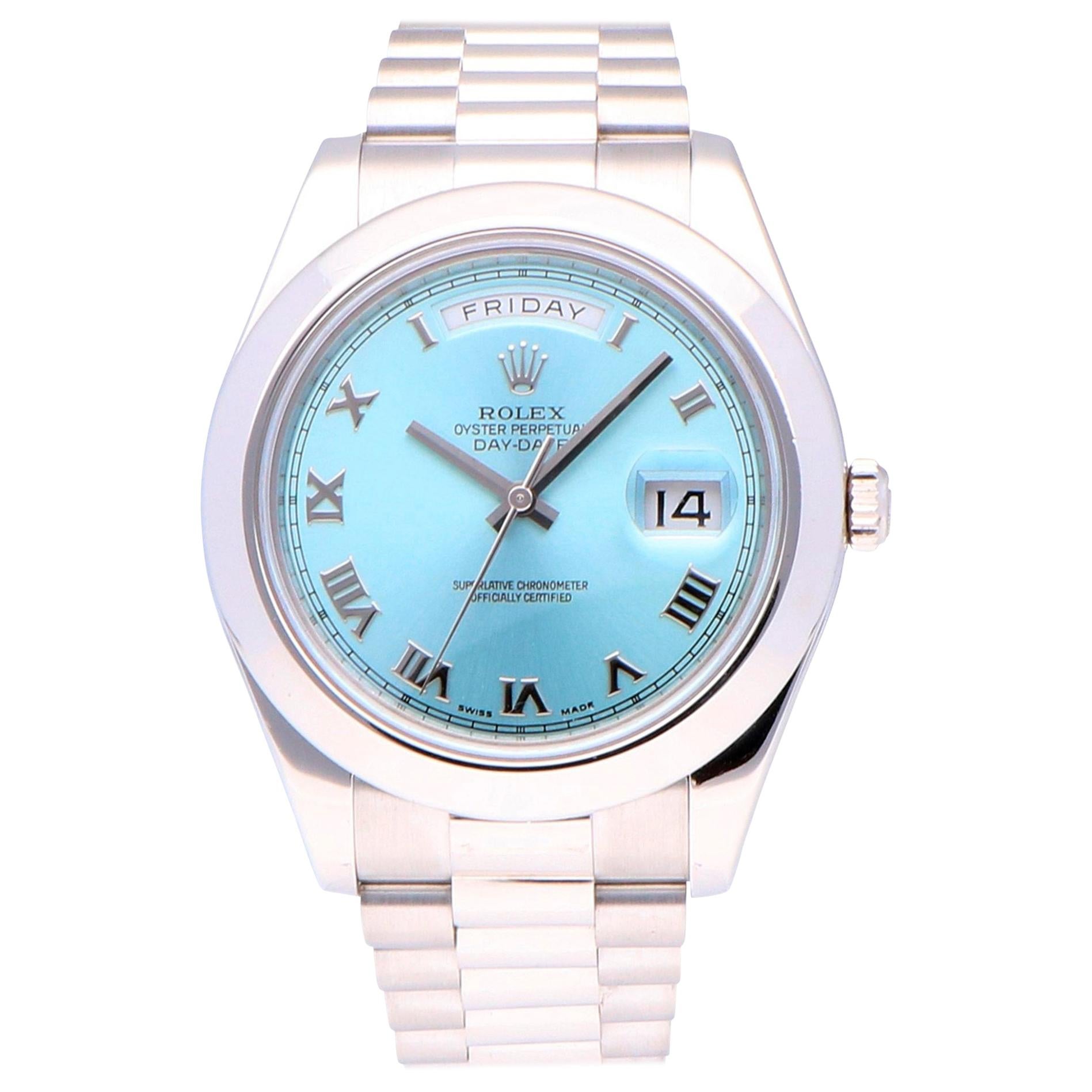 Pre-Owned Rolex Day-Date Platinum 218206 Watch