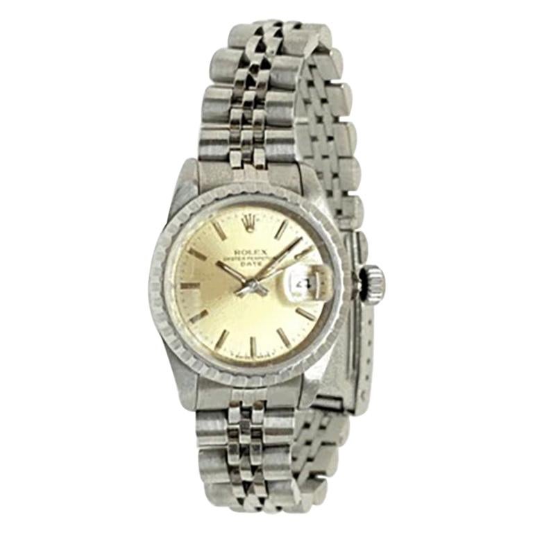 Pre-Owned Rolex Ladies Date Just Steel Silver Dial Jubilee Bracelet Auto For Sale