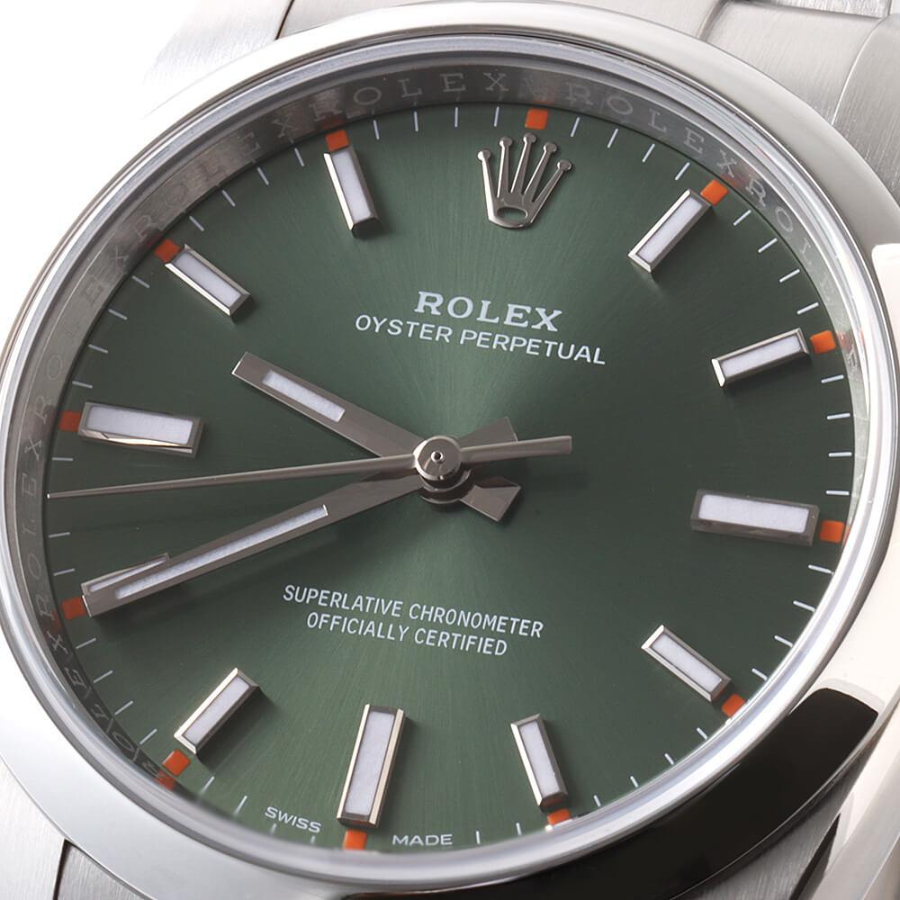 Pre-Owned Rolex Oyster Perpetual 114200: Men's Olive Green Dial, Random Serial 3