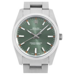 Pre-Owned Rolex Oyster Perpetual 114200: Men's Olive Green Dial, Random Serial
