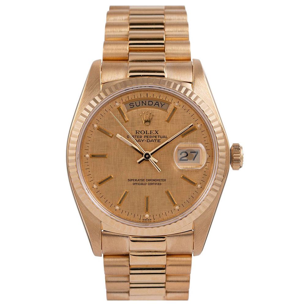 Pre-Owned Rolex “Single Quick” Day-Date Ref. #18038 with Textured Dial