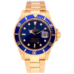 Pre-Owned Rolex Submariner Date 18 Karat Yellow Gold 16618 Watch