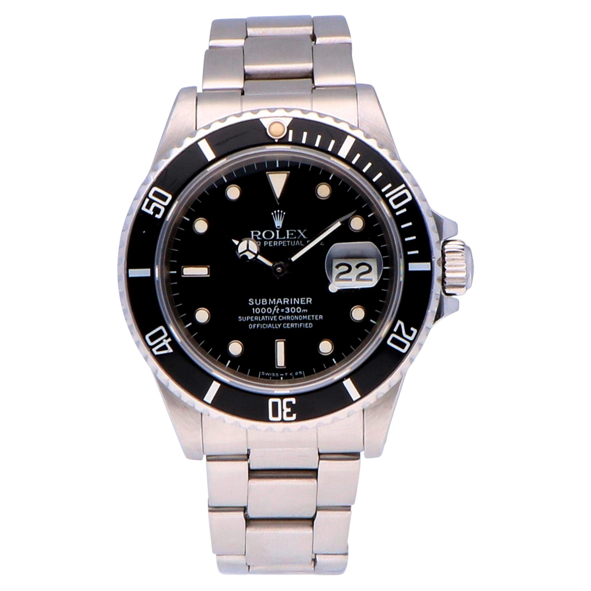 Pre-Owned Rolex Submariner Date Stainless Steel 16800 Watch