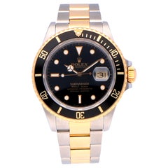 Pre-Owned Rolex Submariner Date Stainless Steel and Yellow Gold 16803 Watch
