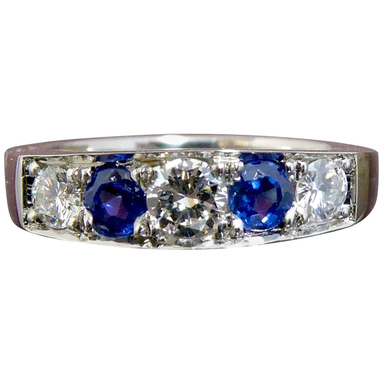 Pre-Owned Sapphire and Diamond Eternity Ring in Platinum