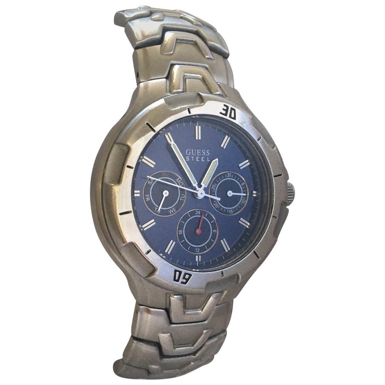 Pre-Owned Stainless Steel Guess Battery Operated Men's Watch at 1stDibs |  guess waterpro steel 10 atm, guess 10 atm watch, guess waterpro steel 10  atm price