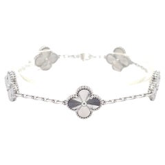 Pre-owned Van Cleef & Arpels Alhambra 5 Motif Bracelet in 18K White Gold