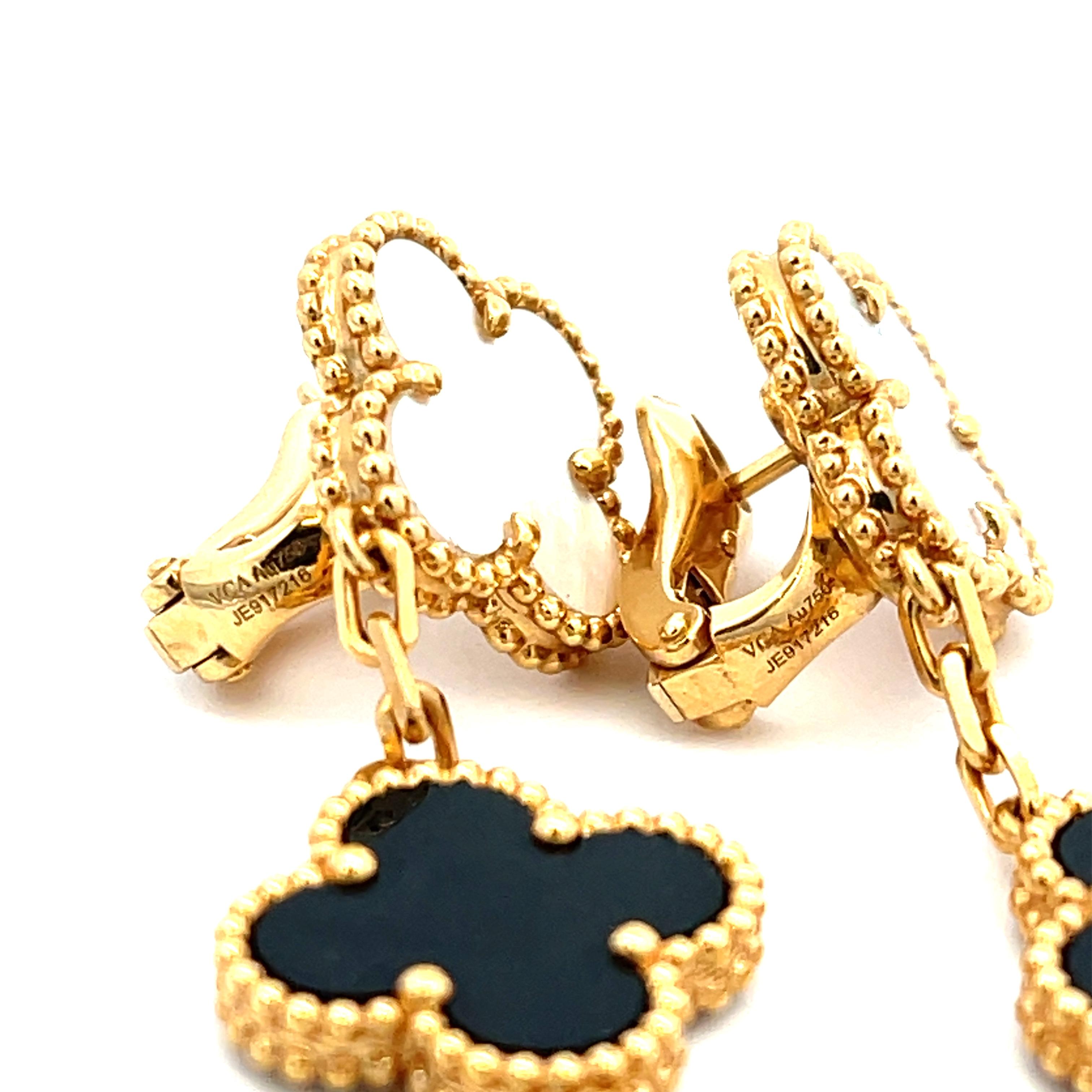 Mixed Cut Pre-owned Van Cleef & Arpels Magic Alhambra Earrings 18K Yellow Gold