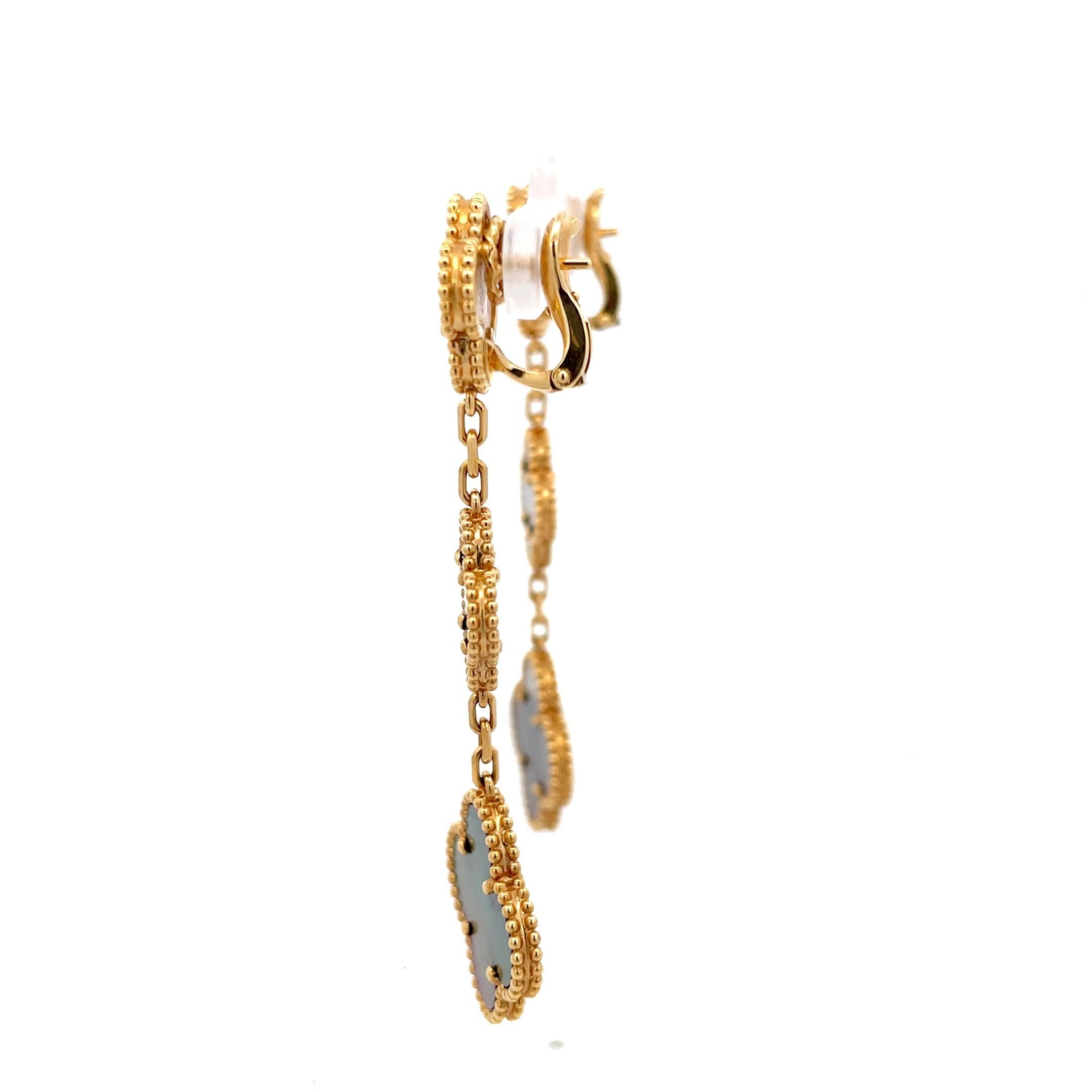 Pre-owned Van Cleef & Arpels Magic Alhambra Earrings 18K Yellow Gold In Excellent Condition In Dallas, TX